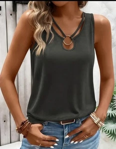 Graues Damen-Tanktop Größe Medium NEU AZ-651932 - Bild 1 von 4