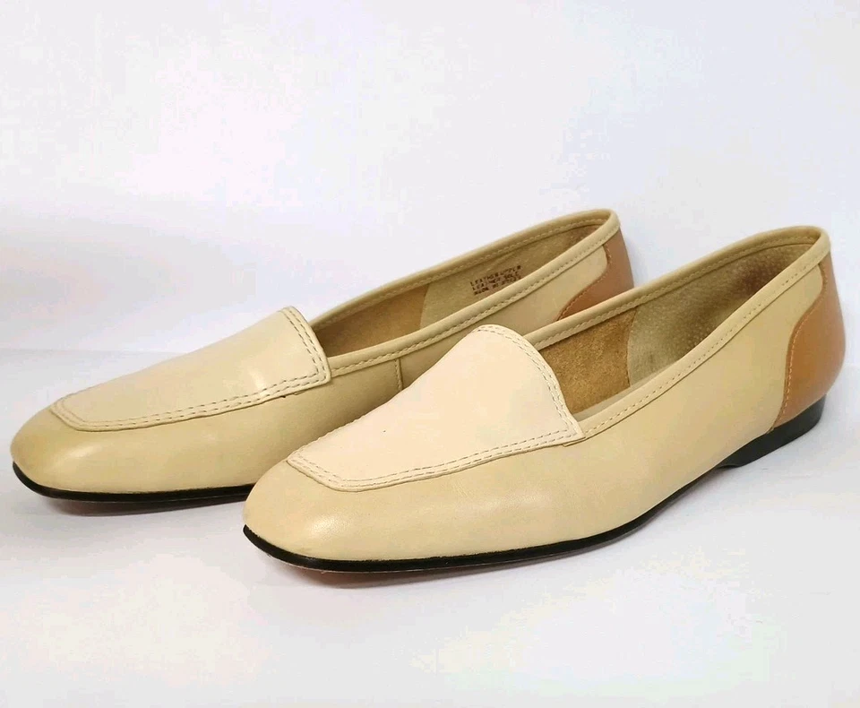 Enzo Angiolini Liberty Cuero Plano Puntera Cuadrada Crema/Bronceado/Beige Brasil TALLA 8.5N Foto 1 de 4