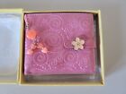New Vintage Embroidered Bi-Fold Wallet Japan Sakura Cherry Blossom Heart Tassel