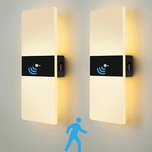 VOMI Battery Operated LED Wall Lights with Motion Sensor, Cordless Wall Sconces - Picture 1 of 9