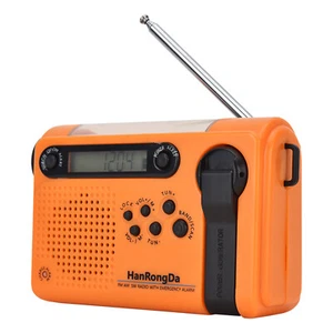 Outdoor Solar Powered Emergency Radio Hand Crank AM FM SW Radio Alarm 2000mAh - Picture 1 of 9