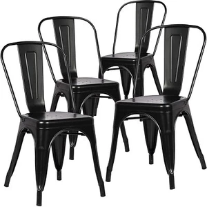 Pack 4 sillas estilo industrial Xavier comedor metal negro cocina salon Negro - Imagen 1 de 11