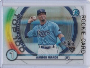 WANDER FRANCO ROOKIE CARD Bowman Chrome TAMPA BAY RAYS Baseball SCOUTS TOP 100 - Bild 1 von 2