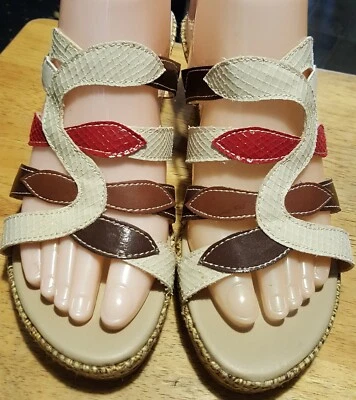 Bellini Sandalias Cuña Tiras Talla 7 Sin Cordones 2 3/4" Tacón Multicolor * Foto 1 de 4