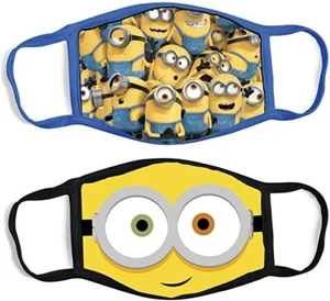 Paquete de 2 Minions Niños Máscara Facial Niños Niñas Divertida Dibujos Animados Cubierta Completa Protección NUEVO - Imagen 1 de 4
