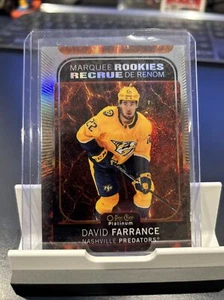 2021 O-Pee-Chee Platinum Marquee Rookies Hot Magma /499 David Farrance Rookie RC - Picture 1 of 2