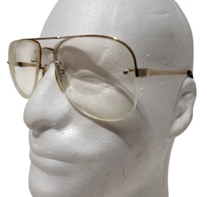 1970's Bronzini Itek Univis USA 145 Aviator Helicopter Pilot Bifocals Gold Rim - Picture 1 of 7