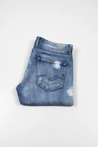 38908 Replay Grover Broken Edge Distressed Blue Men Jeans size 33/32 - Picture 1 of 8