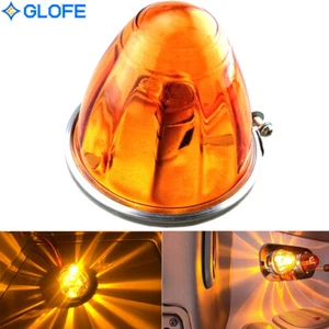Light Amber Watermelon Real Glass Kit 1 Wire Incandescent Flush Mount + LED Bulb - Picture 1 of 15