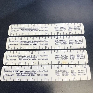 "Juego de 4 reglas Kaye Wood Publishing Co. 6"" tiras suministros para acolchar costura artesanía" - Imagen 1 de 12