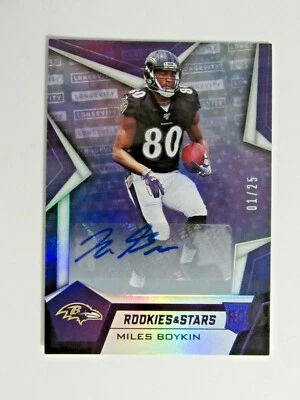 2019 Rookies & Stars Longevity Signatures Orange /25 Miles Boykin Rookie Auto - Image 1 of 2