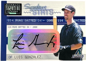 2001 Donruss Signature Series - Luis Gonzalez - Signature Stats Auto 012/114 - Picture 1 of 2
