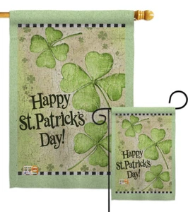 Trébol del día de San Patricio - Bandera de patio de casa de jardín - Imagen 1 de 13