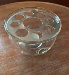 The Republic Of Tea  Clear Borosilicate Glass TEAPOT WARMER With Candle NIB - Picture 1 of 5