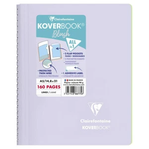 New Clairefontaine Koverbook Blush Polypro Wire Bound Notebook Lined (A5) Lilac - Picture 1 of 9