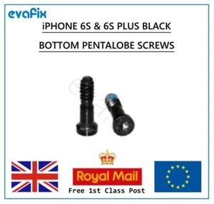 New iPhone 6S iPhone Plus Bottom Pentalobe Screws X2 Black - Picture 1 of 1