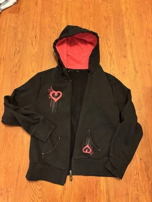 Sudadera con Capucha Oakley Vintage Y2K Cremallera Forro Rosa Caliente Grunge Negra Talla S Foto 1 de 4