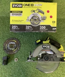 (Missing Flange Nut)  RYOBI 18V  HP Brushless Compact 6-1/2-inch Circular Saw - Picture 1 of 3