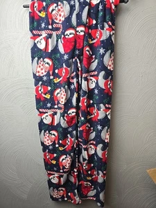 Pantalon de couchage enfant place enfant L bleu paresseux Noël PJ Jammies Lounge - Photo 1/3