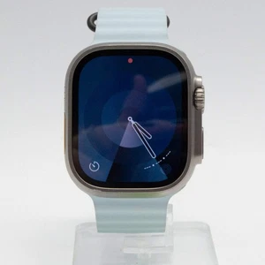 Bracelet Apple Watch Ultra 2 49 mm titane naturel bleu glace océan débloqué MRF43VC/A - Photo 1 sur 9