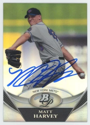 2011 Bowman Platinum Prospects Matt Harvey Auto New York Mets #BPP66 COA Card - Image 1 of 2
