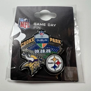 2025 Pittsburgh Steelers Minnesota Vikings Game Day Pin 9/28/25 DUBLIN IRELAND - Picture 1 of 5