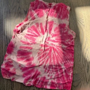 Athleta Pink and White Sleeveless Muscle Tee Small - Picture 1 of 4