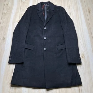 NWT Hugo Boss Mens Black Slim-Fit Wool Cashmere Three-Button Migor Coat Size 38R - Picture 1 of 13