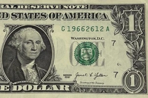 Birthday Note December 26 1966 Fancy Serial Number One Dollar BillG19662612A - Picture 1 of 6