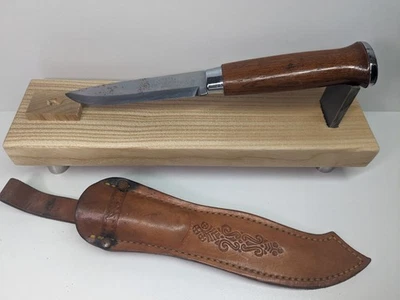 Finnenmesser Finnland mit Lederscheide Angelmesser Messer - Bild 1 von 4