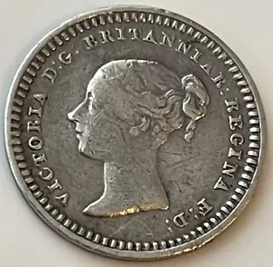 More details for 1843  victoria young head 0.925 silver three halfpence coin