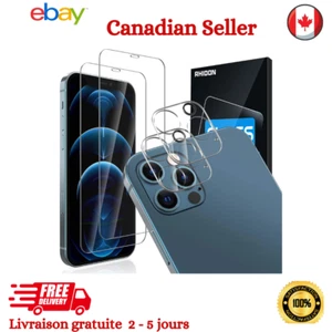 2 x Protecteur Écran  2 Protecteur Objectif Appareil Photo iPhone 12 Pro 5G 6,1" - Photo 1 sur 14