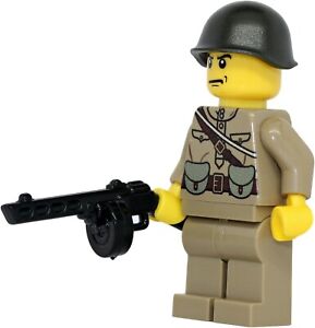 PPSh soldat russe de la Seconde Guerre mondiale fabriqué avec une vraie figurine LEGO®