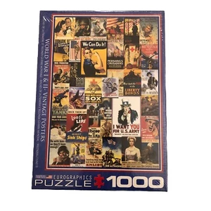 World War 1 and 2 1000 Piece Jigsaw Puzzle Vintage Posters Eurographics - Picture 1 of 2