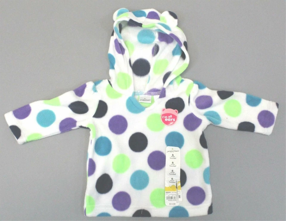 Sudadera con capucha polar a lunares Jumping Beans para niña JL3 multicolor talla 6 meses nueva con etiquetas Foto 1 de 4