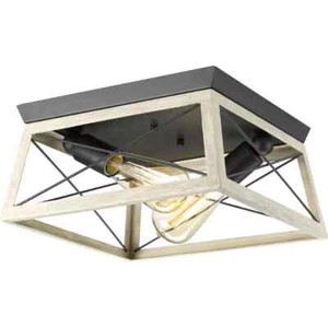 PROGRESS LIGHTING P350039-143 Briarwood Outdoor Flush Graphite 2 Light 12"W - Picture 1 of 4