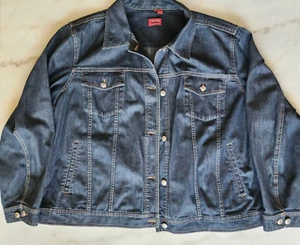 Vintage Chaps Denim Trucker Jacket Men's Size 3X Jean Dark Wash Cotton Spandex - Picture 1 of 11