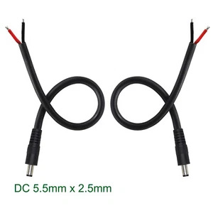 10x DC Power Supply Pigtail Cable 5.5mm x 2.5mm Male Repair Cord LED Strip 18AWG - Picture 1 of 6