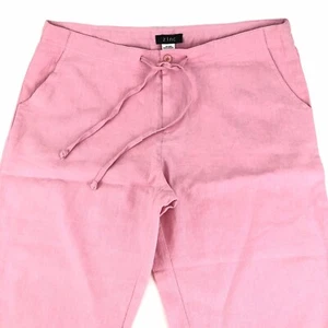 Zinc Pink Linen Blend Capris Capri Cropped Pants Size 9 Drawstring Waist NWOT - Picture 1 of 6