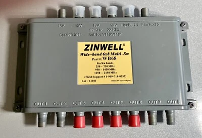 ZINWELL WB68 WideBand 6x8 MultiSwitch Ka/Ku DIRECTV UP TO 8 RECEIV - Image 1 of 3