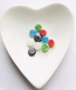 Sale Stunning Multicoloured Flat Round Swirl Handmade Bead 7mm 10 PCs 3 - Picture 1 of 1
