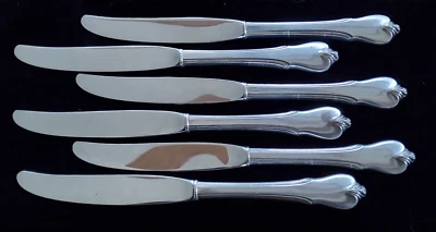 6=Cuchillos de cena Grand Colonial de Wallace de plata esterlina mango hueco 9 5/8" Foto 1 de 4