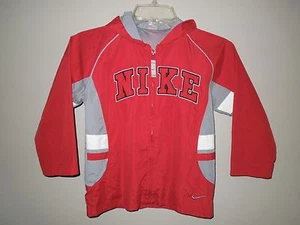 NIKE *JUST DO IT* BOYS RUSTY RED /GRAY FULL ZIPPER JACKET W/HOOD SIZE 6 KIDS - Picture 1 of 4