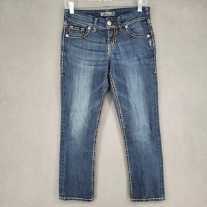 Silver Jeans Womens Jeans Size 26 Blue Suki Capri Low Rise Embroidered - Picture 1 of 11