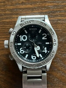 Nixon Mini Mize Chrono The 42-20 Black Silver - Picture 1 of 10