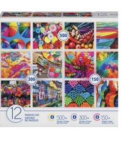 12 Pack Cardinal Puzzles 4 with 500 pieces 4 with 300 pieces 4 with 150 pieces - Picture 1 of 7