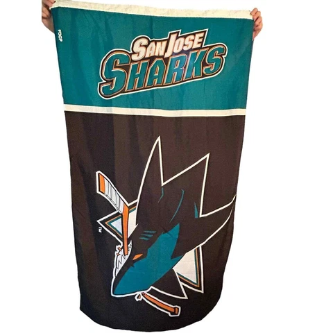 San Jose Sharks Flag Banner Used NHL 58 inches by 33 inches. Hockey Flag Cover