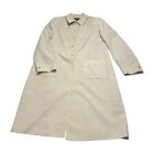 Liz Claiborne Trench Coat Women 12 Beige 100% Polyester Front Button Long Sleeve