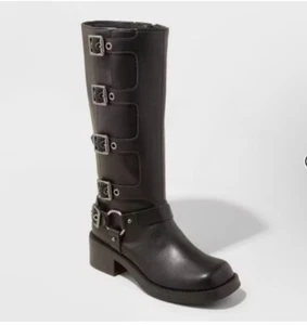Women's Rebel Tall Moto Buckle Boots - Wild Fable Brown 7.5 - Picture 1 of 4