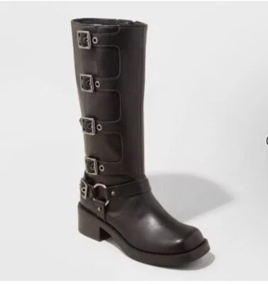 Women's Rebel Tall Moto Buckle Boots - BROWN Size 10 - - Image 1 of 4